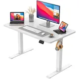 JUMMICO Höhenverstellbarer Schreibtisch 100 x 60 cm Weiß