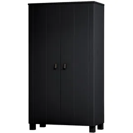 Woood Kleiderschrank Ties 110 x 203 x 0 cm Schwarz