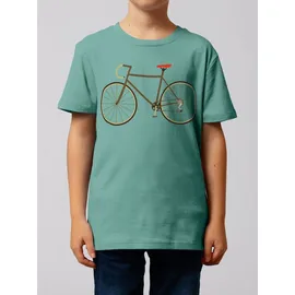 wat? APPAREL T-Shirt Fahrrad in Teal Monstera | Gr.: 134-146