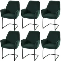 Mendler 6er-Set Freischwinger HWC-G67, Esszimmerstuhl Küchenstuhl Stuhl, Stoff/Textil MVG