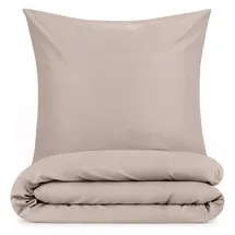 Blumtal Bettwäsche unifarben Taupe 240 x 220 cm + 2 x 80 x 80 cm