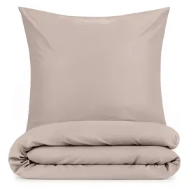 Blumtal Bettwäsche unifarben Taupe 240 x 220 cm + 2 x 80 x 80 cm