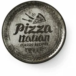 HENDI Pizzateller Recipe Collection Schwarz, Schwarz, ⌀310mm