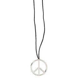 Peace Kette, schwarz/silber