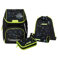 SCHNEIDERS Schulranzen-Set Ergojet Spaceship Kunstfaser schwarz