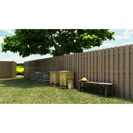 Andrewex Bohlenzaun 90 x 180 cm Grau/Holz