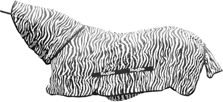 RugBe by Covalliero Zebra Fliegendecke mit Halsteil, Ekzemerdecke, 135cm