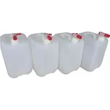 4 x 10 L 10 Liter Wasserkanister Kanister lebensmittelecht dicht + 4 x Hahn DIN45 (4x10knn45+4xH.45)