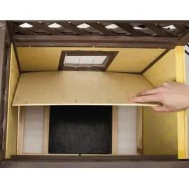 Kerbl Katzenhaus 4-Seasons Deluxe beheizbar 88x57x77 cm Dunkelbraun/Rot
