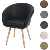 Einzelst�ck | Esszimmerstuhl Malmö T633, Stuhl Küchenstuhl, Retro 50er Jahre Design ~ Kunstleder, schwarz