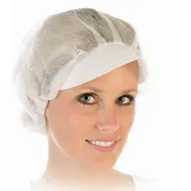 Franz Mensch HYGONORM Baretthaube mit Schirm 12819 , 1 Packung = 100 Stück, weiß