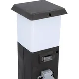 Unitec Gartensteckdose mit Lampe 2 Steckdosen, ohne Kabel