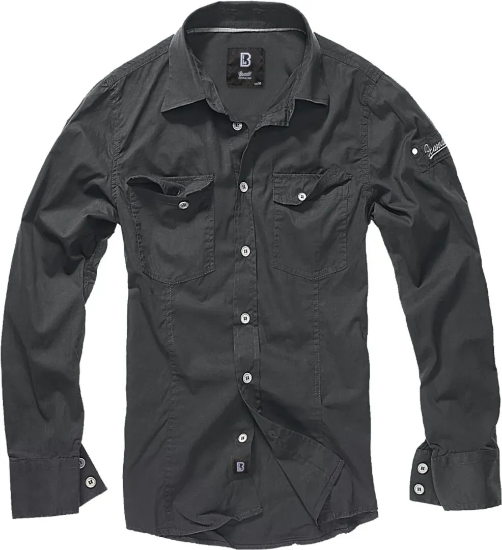 Brandit SlimFit Overhemd, zwart, 3XL Voorman