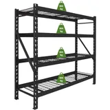 Trutzholm Schwerlastregal Stahl 180x190x60 cm schwarz 3200 kg 4 Gitterböden