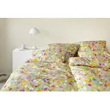 ELEGANTE Mako-Batist Tulpen Blau 155 x 220 cm + 80 x 80 cm