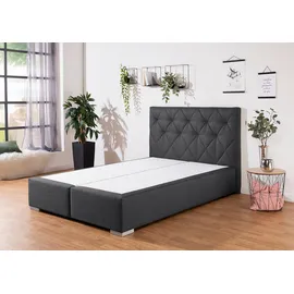 Home Affaire Boxbett HOME AFFAIRE "Tynan", grau (anthrazit), B:154cm L:210cm, Komplettbetten, Boxspringbett, wahlweise mit Bettkasten, in H2, H3 & H4 erhältilich