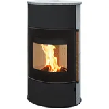 H&M Mango 2.0 Plus schwarz Natur-Stein Kamin Holz-Ofen oval große Scheibe