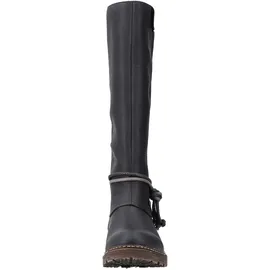 Rieker Winterstiefel RIEKER, Damen, Gr. 43, Normalschaft, schwarz, Lederimitat, modisch, Schuhe, Langschaftstiefel, Blockabsatz, TEX-Membran, seitlicher Stretch