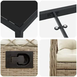 vidaXL Garten Essgruppe 5 pcs Beige Poly-Rattan