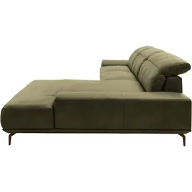 Musterring Wohnlandschaft MUSTERRING "MR 2490 Ecksofa mit erstklassigem Sitzkomfort, Long-Life-Leder", grün (camouflage, b), B:342cm T:207cm, Sofas, Wohnlandschaft, Bronze-Fuß, Sitzhöhe 48cm, wahlweise mit Funktionen, Maße 342 x 207 cm