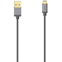Hama USB-C-Kabel, USB 2.0 480Mbit/s Metall, 0,75 m