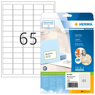 Herma Adressetiketten 4504 weiß 38,1 x 21,2 mm