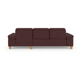 sit&more Ecksofa SIT & MORE "Westham L-Form", lila (chianti), B:275cm H:88cm T:172cm, 90% Polyester 10% Polyamid, Sofas, Ecksofa, mit Recamiere, mit oder ohne Bettfunktion, Bettkasten, Füße Eiche