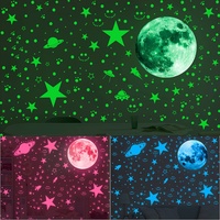 930 Stück Leuchtsterne Selbstklebend Wandsticker, Leuchtender Planet Sticker Leuchtpunkte Mond für deinen Sternenhimmel und fluoreszierend Leuchtaufkleber - Leuchtsticker Wandtattoo (blau)