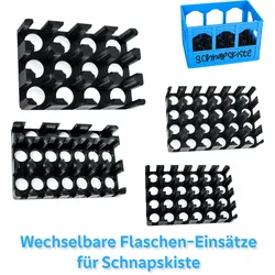 Wechselbare Flaschen-Einsätze für 3D Schnapskiste