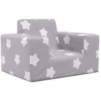 vidaXL Kindersofa Hellgrau mit Sternen  Polyester grau