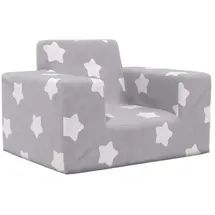 vidaXL Kindersofa Hellgrau mit Sternen  Polyester grau