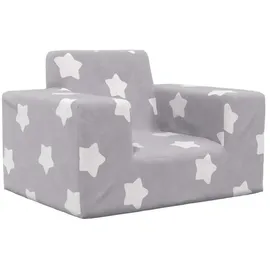 vidaXL Kindersofa Hellgrau mit Sternen  Polyester grau