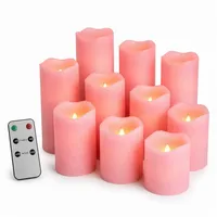 HSE24 LED-Kerze LED Kerzen Set 10er Stumpenkerzen mit Fernbedienung Timer warmweiß (Set LED Kerzen 10er Stumpenkerzen mit Fernbedienung Timer, LED Kerzen Set 10 Stück Stumpenkerzen mit Fernbedienung Timer), Flackerlicht Timer Fernbedienung warmweiß realistische Optik