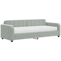 VidaXL Tagesbett mit Matratze Hellgrau 80x200 cm Samt