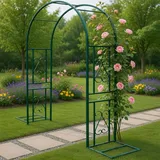 Metall-Rosenbogen, Gartenbogen Als Rankhilfe Für Rosen & Kletterpflanzen | Dekorativer Torbogen Für Garten, Hochzeit & Festdekoration für Indoor&Outdoor(Dark Green, 300x40x230cm)