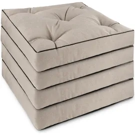 ASPERO Sitzkissen 50 x 50 x 10 cm beige 4 St.