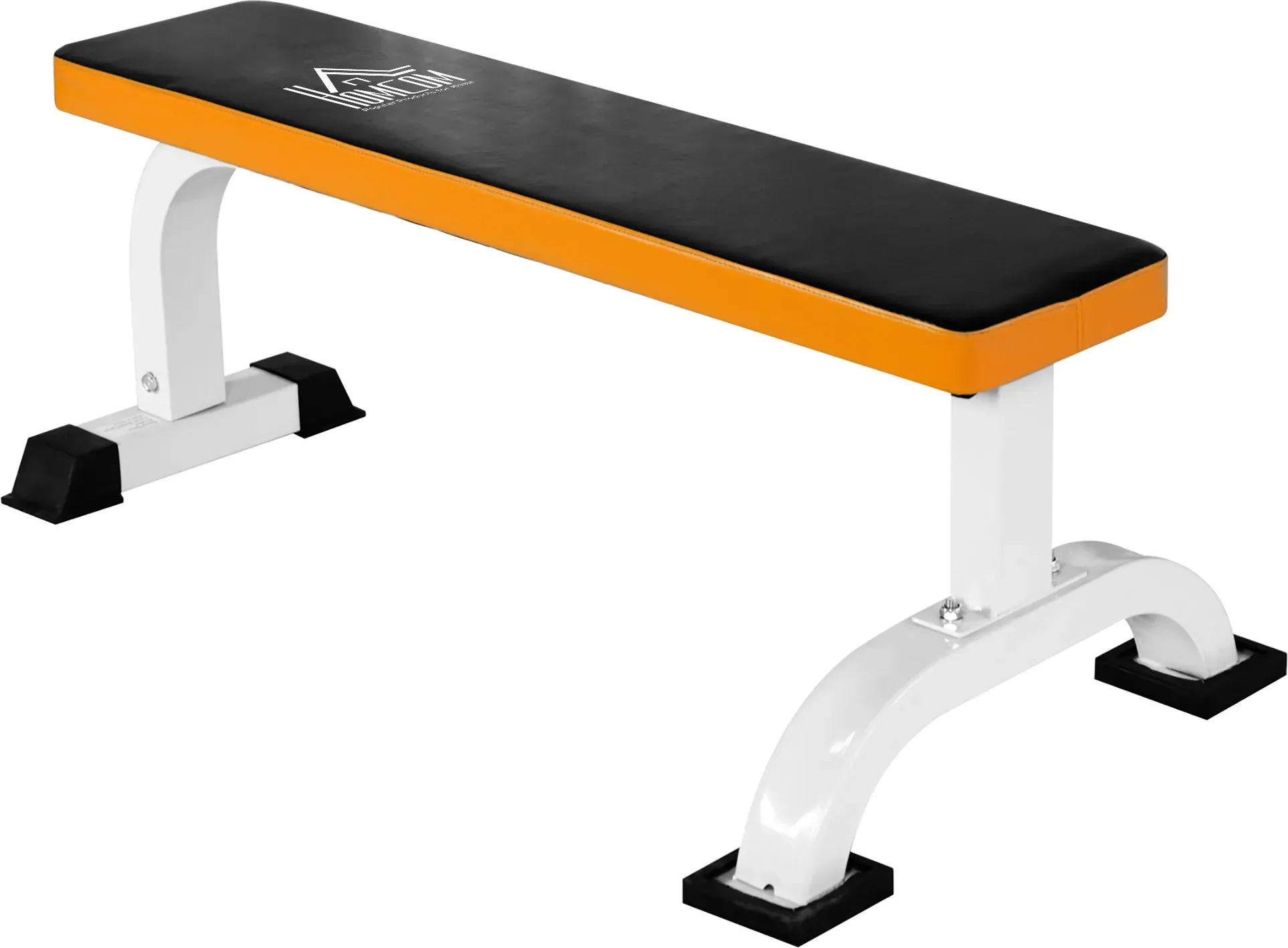 HOMCOM Hantelbank Flachbank Fitnessbank Multifunktionale Trainingsbank aus Stahl Schwarz 112x62x43 cm für Zuhause   Aosom.de