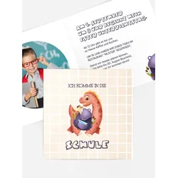 Einladungskarten Einschulung selbst gestalten mit Spruch und Fotos im Onlinedesigner bei Meine-Kartenmanufaktur.de
