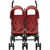 Tidyard Geschwisterwagen mit Verstellbare Dach & Ablagekorb Doppelkinderwagen Zusammenklappbar 2 In 1 Zwillinge Buggy Zwillingspuppenwagen Zwillinge Kinderwagen Buggy Kinderwagen Rot Stahl