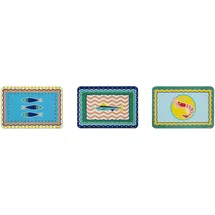 Excelsa Korfu Set 6 amerikanische Tischsets, 43,5 x 29 cm, PP-Kunststoff, wiederverwendbar, verschiedene Dekorationen