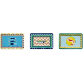 Excelsa Korfu Set 6 amerikanische Tischsets, 43,5 x 29 cm, PP-Kunststoff, wiederverwendbar, verschiedene Dekorationen
