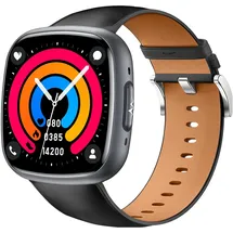 knauermann Neo 2 Eckig 42 mm Schwarz Lederarmband Schwarz