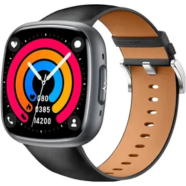 knauermann Neo 2 Eckig 42 mm Schwarz Lederarmband Schwarz
