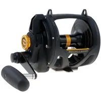 Penn Squall Lever Drag 2 Speed Multirollen, Schwarz Gold