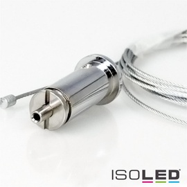 ISOLED Seilabhängung (1 Stk.) mit Deckenverschraubung und Rutschklemme inkl. Stahlseil 150cm mit Nippel ISO-111405