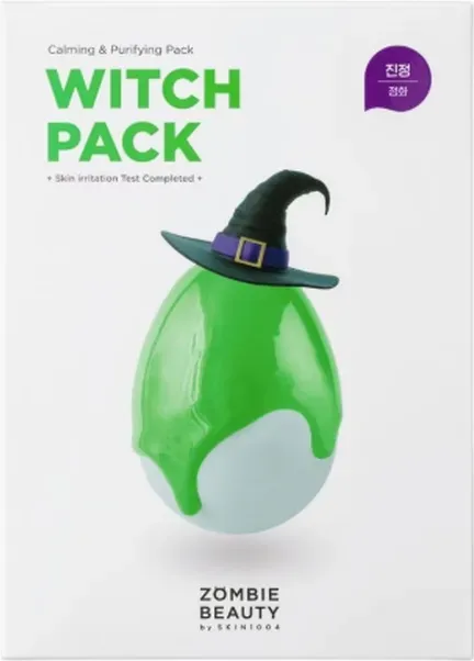 SKIN1004 Zombie Beauty Witch Pack 120g (8x15g) – Beruhigende Grüntee Schlammmaske gegen vergrößerte Poren & Unreinheiten (Gesichtsmasken-Set mit Pinsel)