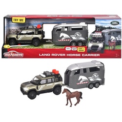 majORETTE Spielzeug-Auto Majorette Land Rover mit Pferdeanhänger weiß