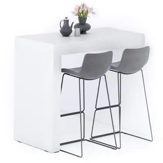 MOBILI FIVER, Evolution Küchenhalbinsel 120x60, Esche, Weiß, Made In Italy