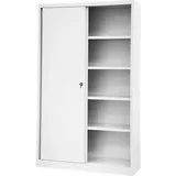 BISLEY LIGHT Schiebetürenschrank ECO, 5 Ordnerhöhen, verkehrsweiß