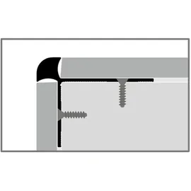 küberit Treppenkantenprofil 33 x 43 x 2500 mm Winkelprofil Einfasshöhe 8 mm Aluminium Glatt Doppelt Versetzt Versenkt Gebohrt Sand Küberit